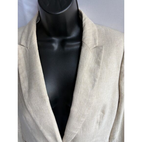 J Crew Cream Beige Linen Blazer 10 Career Work Professional Minimalist Classy - Picture 2 of 11